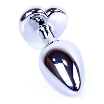 Анальная пробка Boss Series - Jewellery Silver Heart PLUG Black S, BS6400047