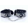 Наручники зі штучної шкіри з кристалами Fetish Boss Series - Handcuffs with cristals Silver, BS3300094