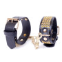 Наручники зі штучної шкіри з кристалами Fetish Boss Series - Handcuffs with cristals Gold, BS3300095