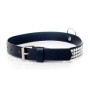 Ошейник из искуственной кожи с кристаллами Fetish Boss Series - Collar with crystals Silver, BS3300099