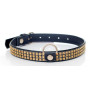 Нашийник зі штучної шкіри з кристалами Fetish Boss Series - Collar with crystals Gold, BS3300100