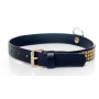 Нашийник зі штучної шкіри з кристалами Fetish Boss Series - Collar with crystals Gold, BS3300100