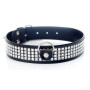 Ошейник из искуственной кожи с кристаллами Fetish Boss Series - Collar with crystals Silver, BS3300101