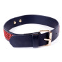 Нашийник зі штучної шкіри з кристалами Fetish Boss Series - Collar with crystals Red, BS3300110