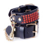 Наручники зі штучної шкіри з кристалами Fetish Boss Series - Handcuffs with cristals Red, BS3300109