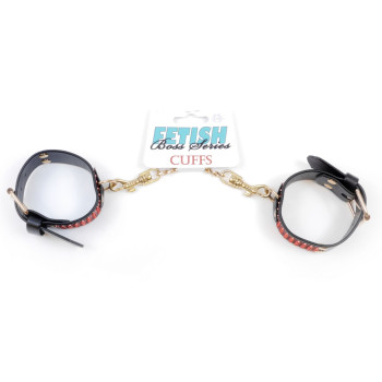 Наручники зі штучної шкіри з кристалами Fetish Boss Series - Handcuffs with cristals Red, BS3300109