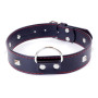 Нашийник із штучної шкіри з металевими заклепками Fetish Boss Series - Collar with studs Red Line, BS3300113