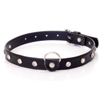 Нашийник зі штучної шкіри з кристалами Fetish Boss Series - Collar Silver Crystal, BS3300117