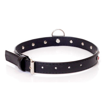 Нашийник зі штучної шкіри з кристалами Fetish Boss Series - Collar Pink Crystal, BS3300120