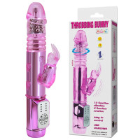 Вибратор с стимулятором клитора "Throbbing Bunny" BW-037038