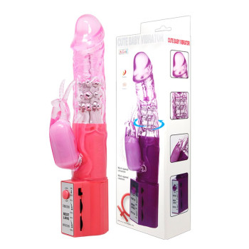 Вибратор с cтимулятором клитора "Cute baby vibrator" BW-004102 PURPLE