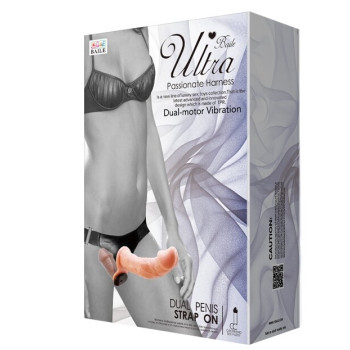 Страпон з вібрацією з 2-ма вібромоторами ULTRA PASSIONATE HARNESS STRAP-ON, BW-022060