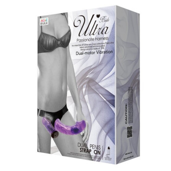 Страпон с вибрацией с 2-мя вибромоторами ULTRA PASSIONATE HARNESS STRAP-ON, BW-022060-1