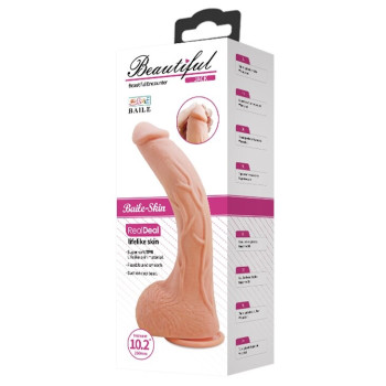 Фалоімітатор на присосці Baile Beautiful JACK 10,2 " Flesh, BW - 008039NR