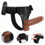 Страпон з вібрацією Ultra Passionate Harness Realdeal Penis 6.2" - Brown, BW-022064Z