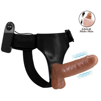 Страпон з вібрацією Ultra Passionate Harness Realdeal Penis 6.2" - Brown, BW-022064Z