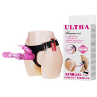 Страпон жіночий ULTRA Harness STRAP-ON-Vibration Rotation, BW - 022038