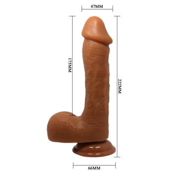 Фалоімітатор на присосці Baile Beautiful JOHNSON 8,7'' Brown, BW-008040NR-1