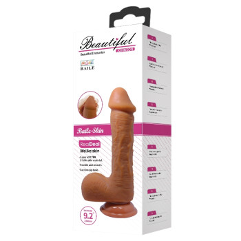 Фалоімітатор на присосці Baile Beautiful JOHNSON 8,7'' Brown, BW-008040NR-1