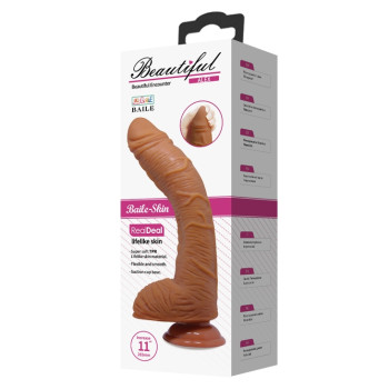 Фаллоимитатор на присоске Baile Beautiful ALEX 10.6'' Brown, BW-008037NR-1