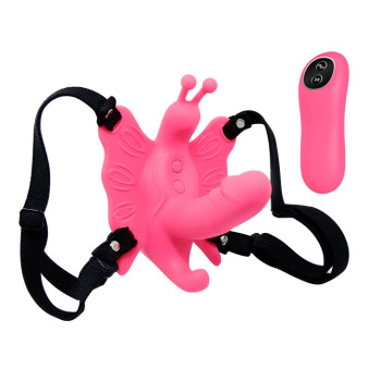 Вибро-стимулятор бабочка с пультом ду BAILE - ULTRA PASSIONATE HARNESS, BW-022045W