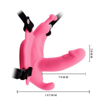 Вибро-стимулятор бабочка с пультом ду BAILE - ULTRA PASSIONATE HARNESS, BW-022045W