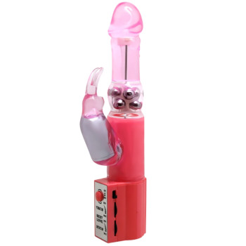 Вибратор с стимулятором клитора и ротацией BAILE - Chrisina PINK Vibration Rotation, BW-004107SY