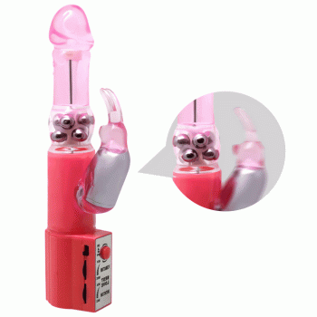 Вибратор с стимулятором клитора и ротацией BAILE - Chrisina PINK Vibration Rotation, BW-004107SY