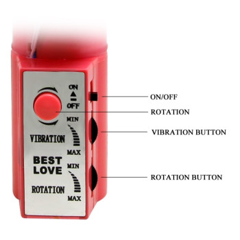 Вибратор с стимулятором клитора и ротацией BAILE - Chrisina PINK Vibration Rotation, BW-004107SY