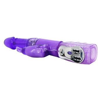Вібратор із стимулятором клітора та функцією ротації BAILE - TRAVEL PARTNER Purple, BW-020236R