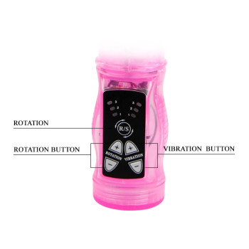 Вибратор с стимулятором клитора и функцией ротации BAILE - TRAVEL PARTNER Rabbit, 3 rotation functions 3 vibration functions, BW-037030