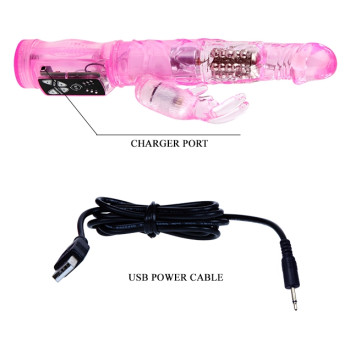 Вибратор с стимулятором клитора и функцией ротации BAILE - TRAVEL PARTNER Rabbit, 3 rotation functions 3 vibration functions, BW-037030