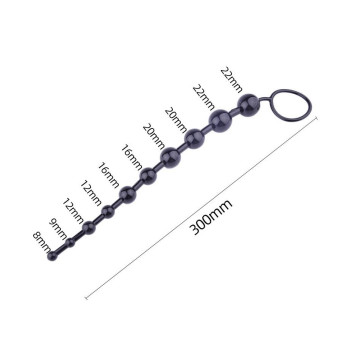 Анальные бусы Jelly Anal Beads Black, SKN-ANL033 Black