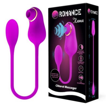 Гибкий вибростимулятор с вакуумной стимуляцией ROMANCE KAMA USB, MC34