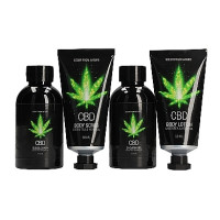 Набір для ванни і душу CBD Luxe Travel set-GREEN TEA & HEMP OIL ( 4 предмета )