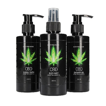 Набір для ванни і душу CBD Care set-GREEN TEA & HEMP OIL ( 3 предмета )