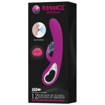 Вібратор із вакуумною стимуляцією клітора - ROMANCE MASSAGE Sucking & Vibrating, MC08-2