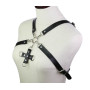 Портупея зі штучної шкіри з фіксатором Women's PU Leather Chest Harness Caged bra WHITE