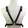 Портупея зі штучної шкіри з фіксатором Women's PU Leather Chest Harness caged bra RED