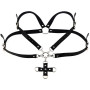 Портупея зі штучної шкіри з фіксатором Women's PU Leather Chest Harness caged bra RED