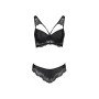 Комплект з еко-шкіри та мережива Loona Set black XXL/XXXL - Passion, бра і трусики