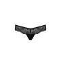 Мереживні трусики-танга з атласним бантиком Naja Thong black S/M - Passion