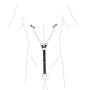 Зажимы для сосков с фиксацией на мошонке Nipple Clamps for Men, Эко кожа