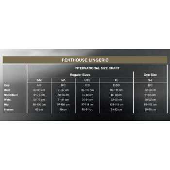 Бебі-дол з ажурним бралетом та високим розрізом Penthouse - Sweet Beast Black M/L