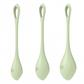 Набір йоні намистин Satisfyer Yoni Power 2 Light Green, диаметр 2-2,5-3см, вес 22-44-73гр
