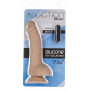 Изогнутый фаллоимитатор на присоске ADDICTION — BRAD 7,5″ Dildo With Balls, Beige