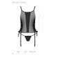 Сітчастий корсет з екошкіри, з люверсами та знімними пажами Malwia Corset black XXL/XXXL — Passion,