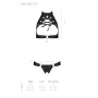 Комплект: открытый топ и трусики из эко-кожи с люверсами Malwia Set with Open Bra black XXL/XXXL — P