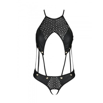 Распродажа!!! Боди из эко-кожи с ремешками и перфорацией Tamaris Body black XXL/XXXL — Passion