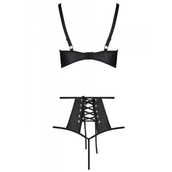 Распродажа!!! Комплект из эко-кожи Passion Tamaris Set black S/M, бюстгальтер и трусики